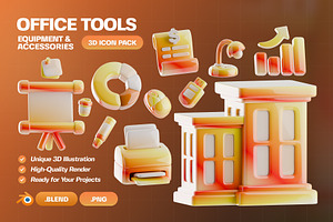 Office Tools 3D Icon Pack, an Object 3D Model by Haps Space