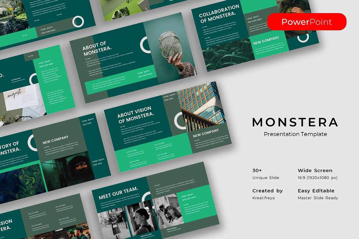 Monstera-Business PowerPoint, a Presentation Template by kreatifreya (Photo 1 of 5)