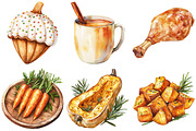 Watercolor Autumn Foods Clipart, an Illustration by Craft Nest (Thumbnail 4 of 6)