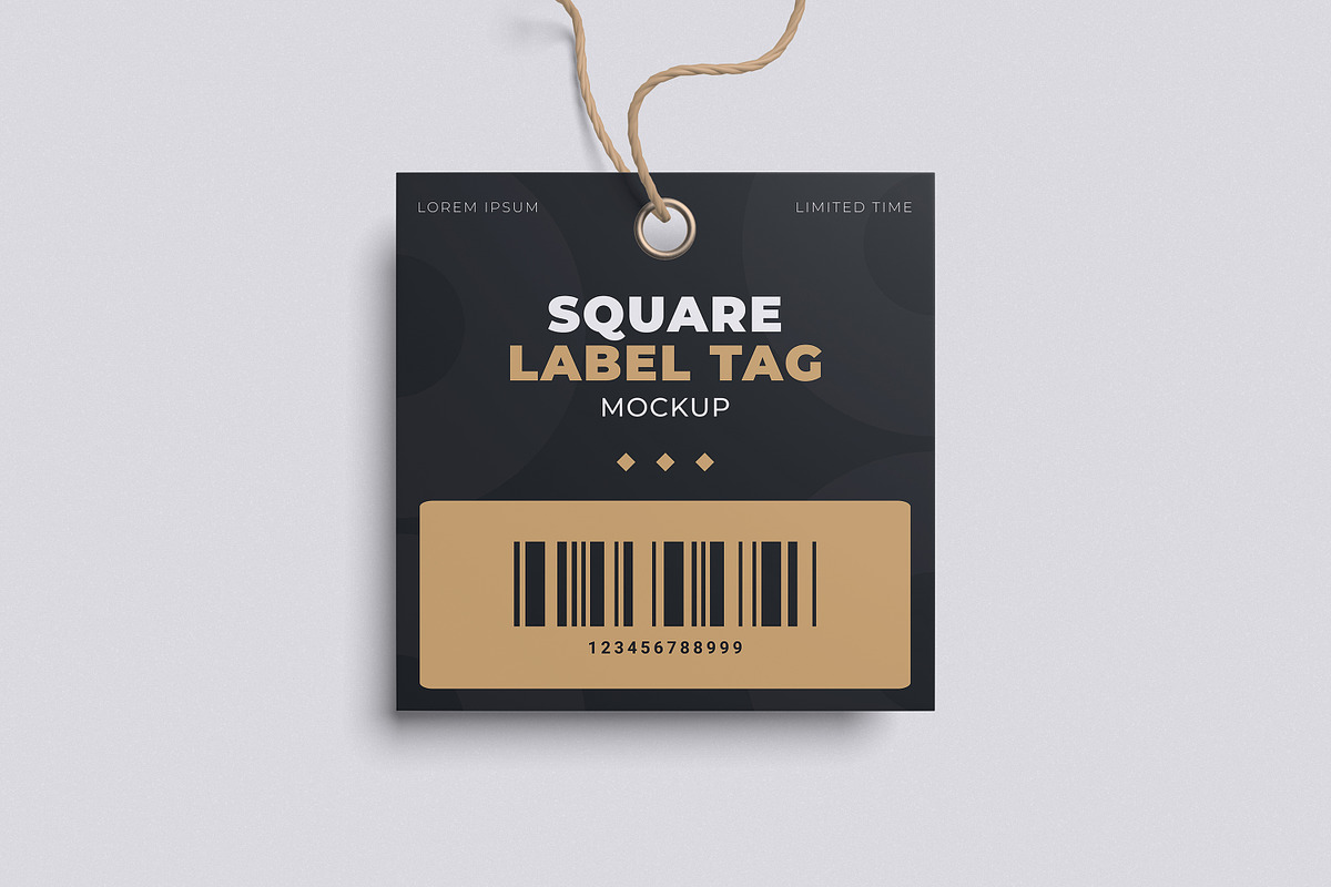 Square Label Tag Mockup, an Advertising Mockup by xavier_studio