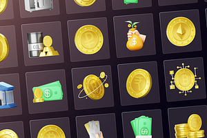 3D Currency Icons