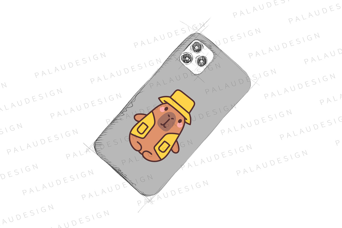 Kawaii Capybara Fishing, an Animal Illustration by Palau (Photo 6 of 12)