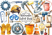 Labor Day Watercolor Clipart, an Illustration by OK Design (Thumbnail 1 of 5)