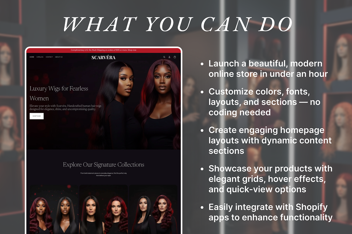 Scarvera Hair Wigs Shopify 2.0 Theme, a Shopify Template by AtelierDuVow (Photo 7 of 10)