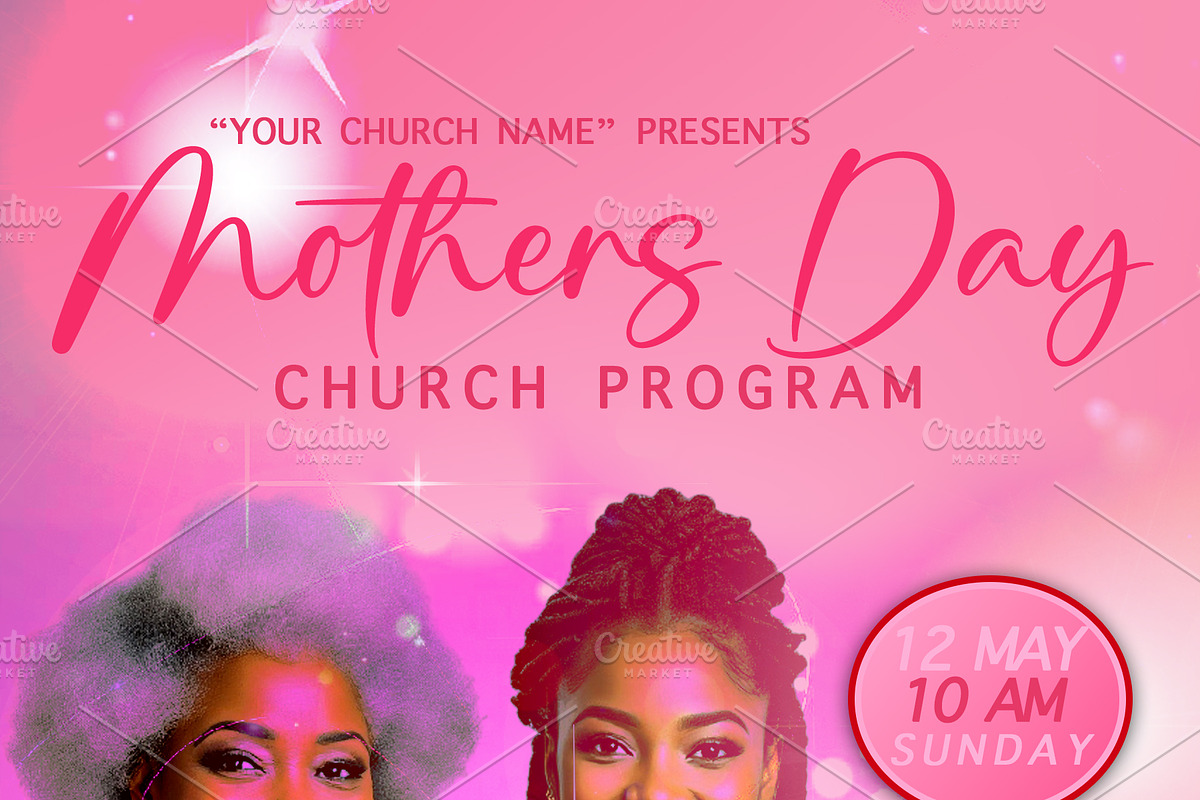 Mother's Day Church Flyer Template, a Flyer Template by Delux Designs (DE), LLC (Photo 3 of 4)