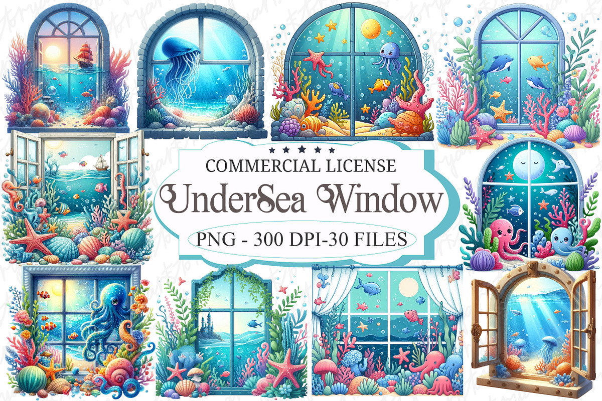 Under the Sea Window Clipart, a Graphic by designcity5 (Photo 1 of 5)
