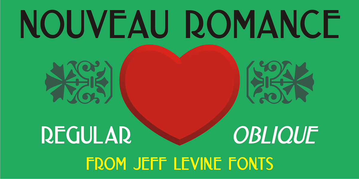 Nouveau Romance JNL, a Font by Jeff Levine Fonts