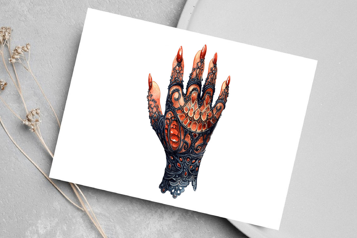 Watercolor Gothic Reverie Clipart, an Illustration by Canvas Craft (Photo 5 of 7)