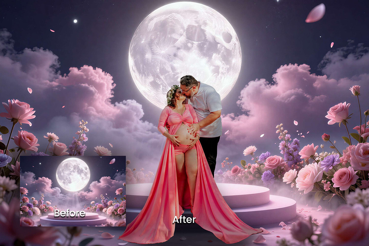 Moonlight Maternity Digital Backdrop, a Background Graphic by 3Motional (Photo 3 of 9)
