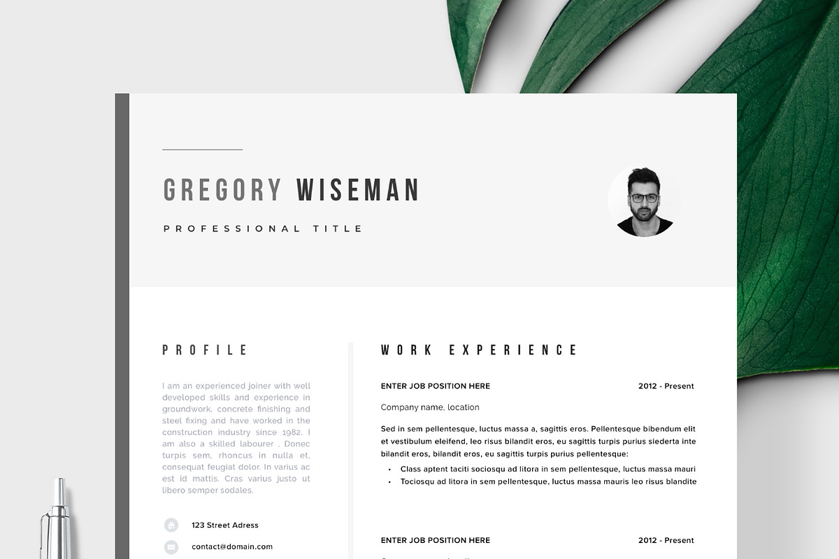 Resume Template CV Template 2 page, a Resume Template by Resume Angels (Photo 2 of 9)