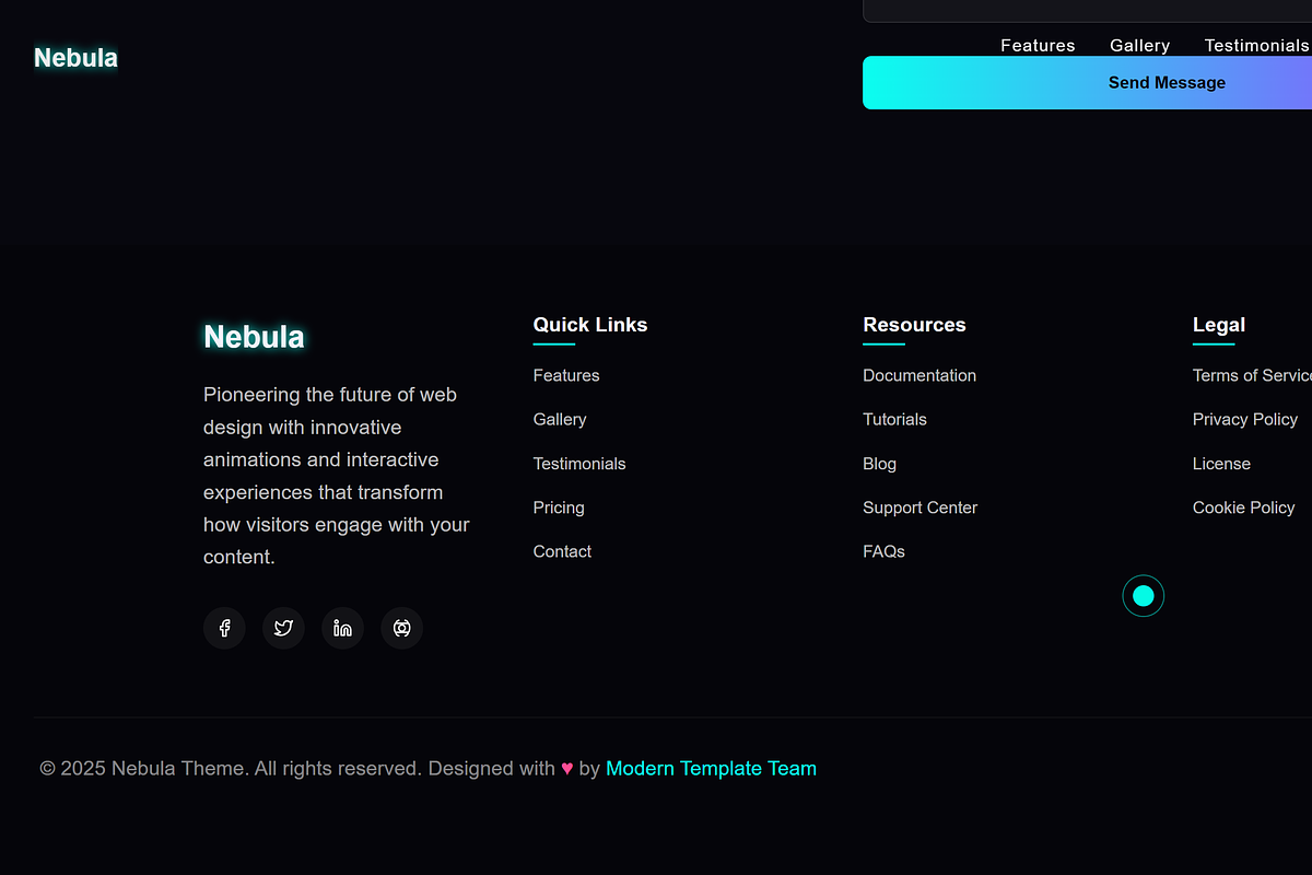Modern Nebula – Responsive Theme, a HTML Template by Modern Themes Studios (Photo 5 of 7)