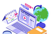 Online distance education from home, an Education Illustration by TAlex (Thumbnail 4 of 6)