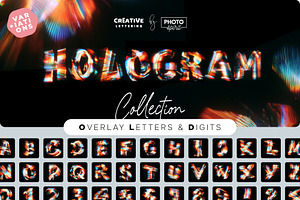 Optical Hologram Letters Overlays, a Symbol Font by PhotoSpirit