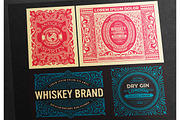 Set of 4 vintage labels  ready print, a Card Template by OneVectorStock (Thumbnail 1 of 2)