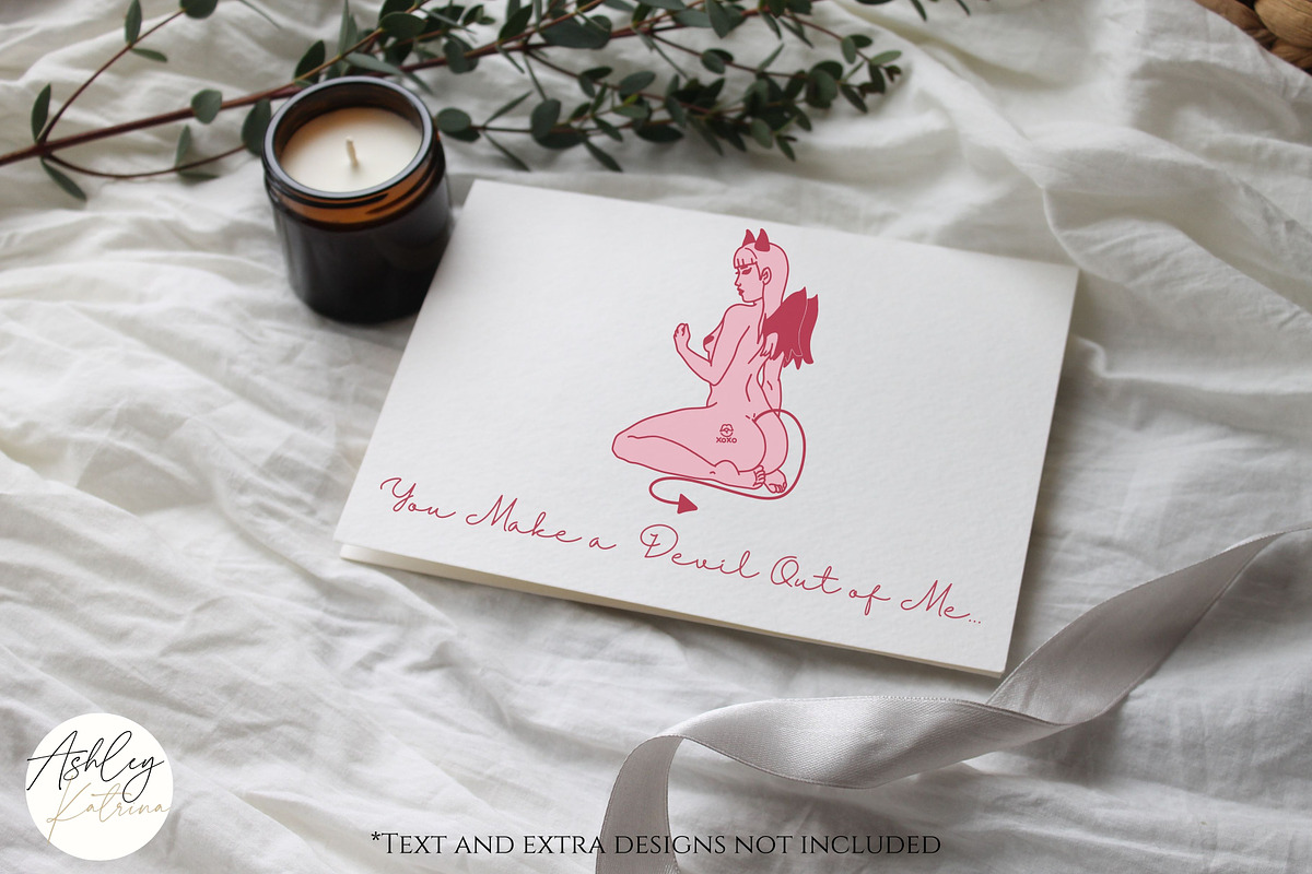 7 Devil Pinup VDay Girls Clipart, a Person Illustration by Ashley Katrina (Photo 4 of 9)