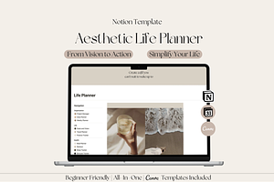 Life Planner Digital Notion Template, a Templates & Theme by Bloomster Digital