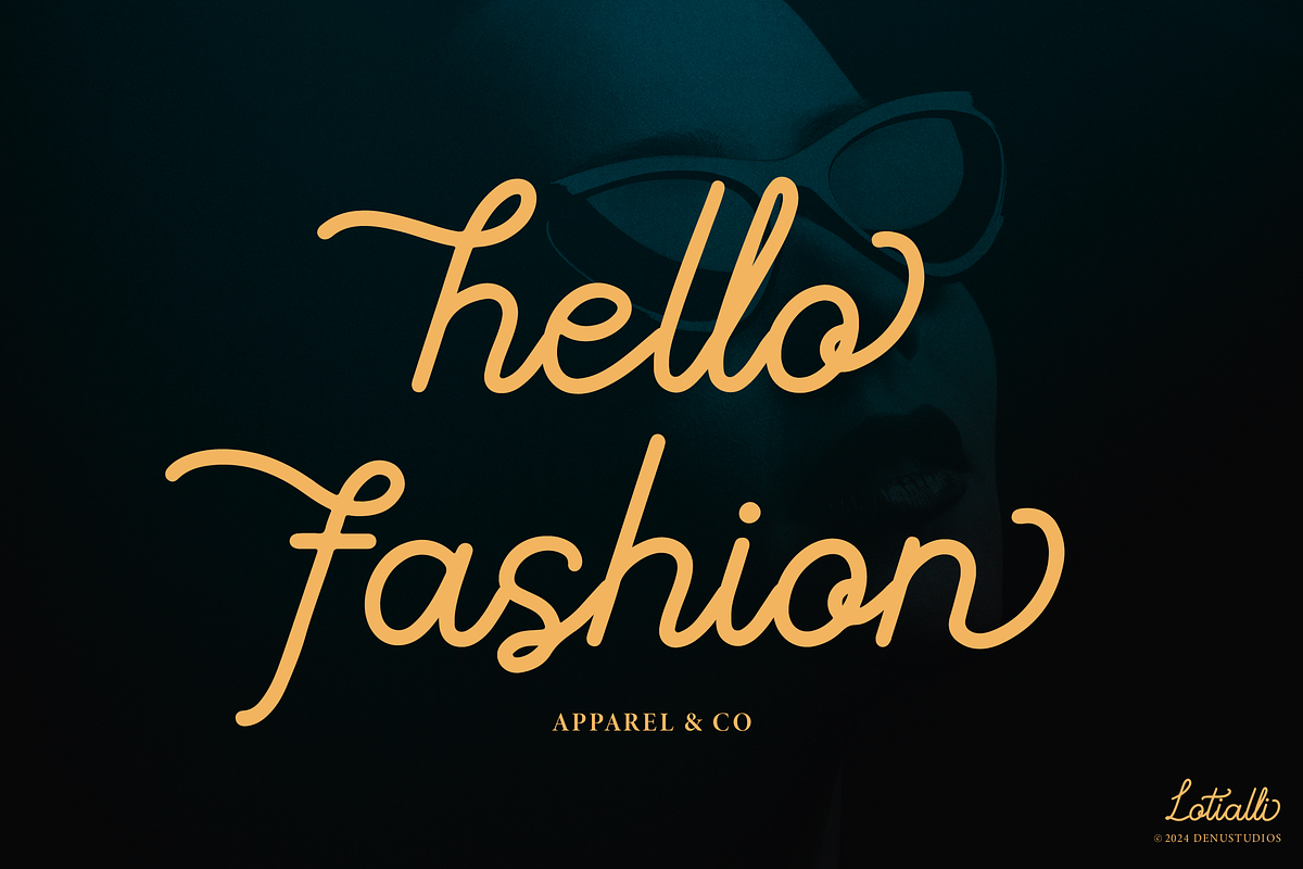 Lotialli | Monoline Script Font, a Script Font by Denustudios (Photo 2 of 15)