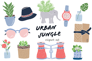 Urban Jungle Clip Art Set