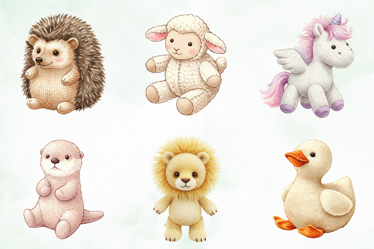 Vintage Knitted Plush Baby Animals, an Illustration by Creative Art (Photo 3 of 7)