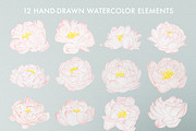 Outlined & Watercolor Peonies, an Illustration by sarahnuzum (Thumbnail 6 of 6)