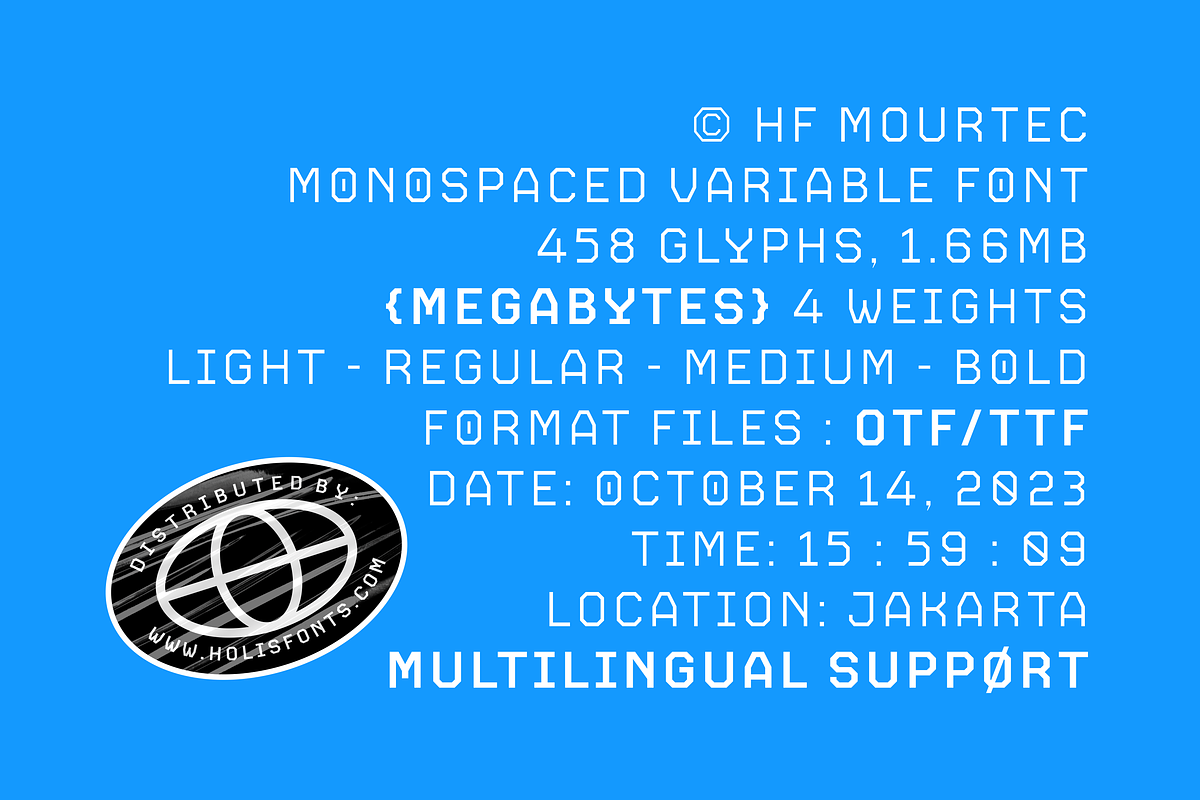 HF Mourtec Monospaced, a Sans Serif Font by 24Design Studios (Photo 6 of 14)