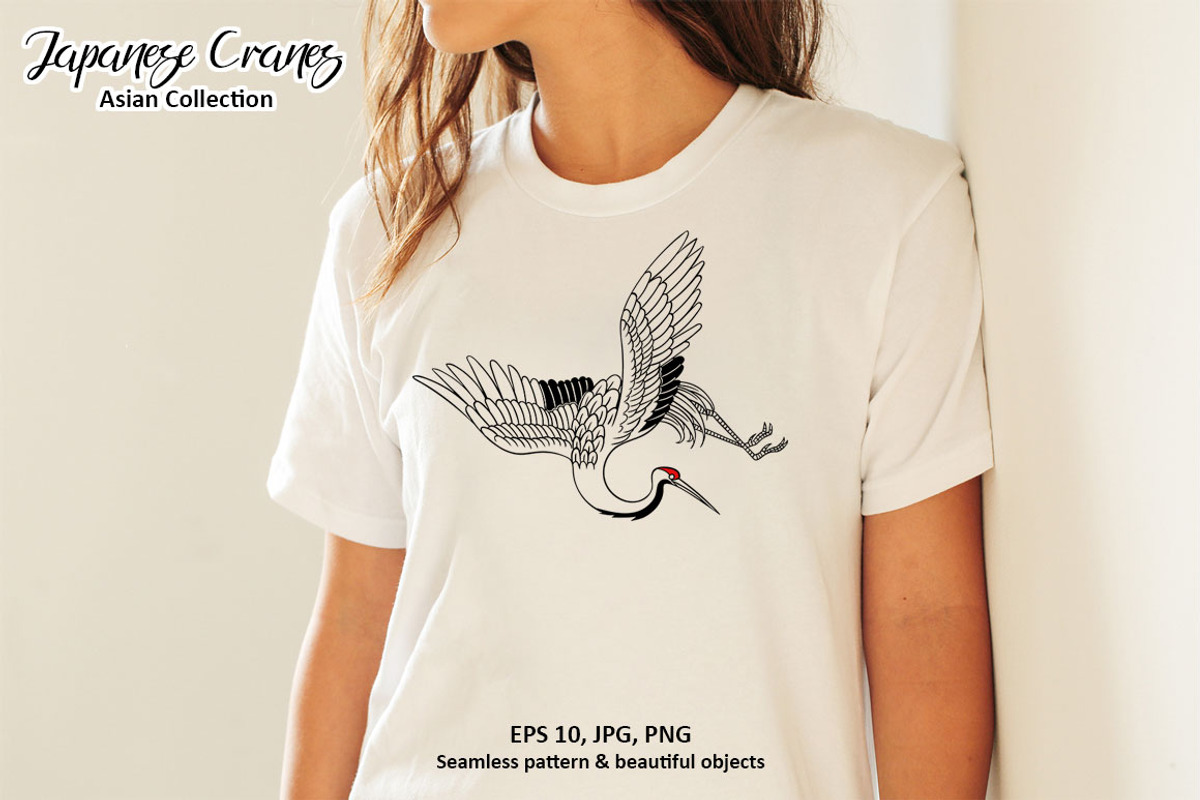 Japanese Cranes. Asian collection., a Pattern Graphic by Anastasia (Photo 4 of 11)
