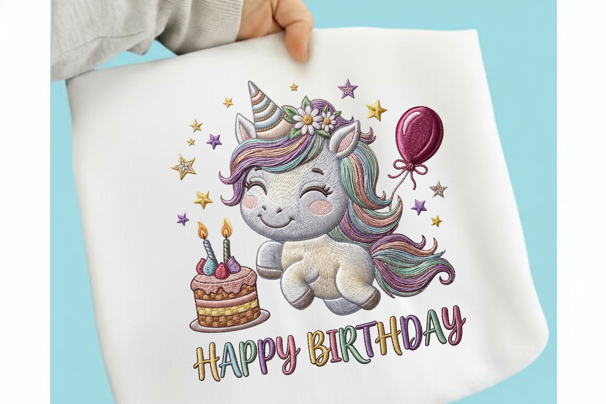 Cute Unicorn Birthday Sublimation De, an Illustration by designcity5 (Photo 1 of 4)