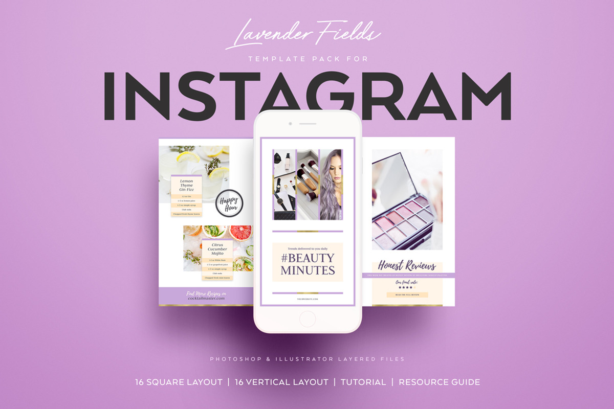 Lavender Field INSTAGRAM BANNER pack, a Social Media Template by Andimaginary Creative Co. (Photo 1 of 9)