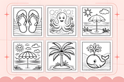 Bold and Easy Summer Coloring Book, a Seasonal Illustration by Ink Gallery (Thumbnail 2 of 4)