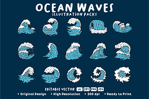 OCEAN WAVES PACKS, an Object Illustration by Ngaula Std.