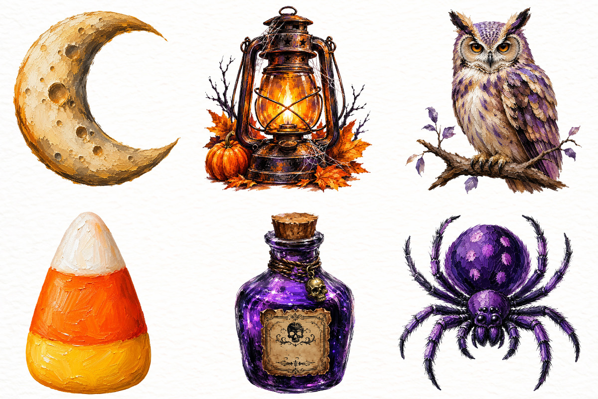 Brushstroke Halloween Clipart, a Seasonal Illustration by Designworld (Photo 2 of 5)