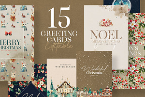 15 Christmas Greeting Card Templates, a Card Template by Graphicdome