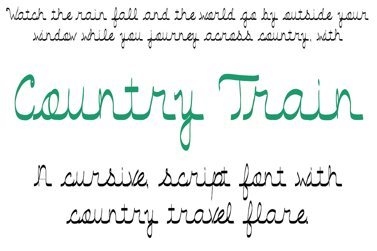 Font Country Train Cursive Script, a Script Font by PageLightStudios