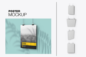 Vertical Hanging Poster Mockup