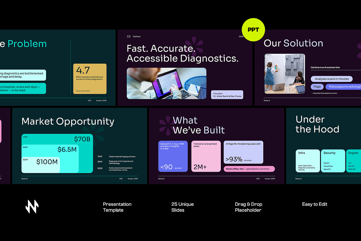ClariScan Medtech Pitch Deck PPT, a Presentation Template by Neermana (Photo 1 of 4)