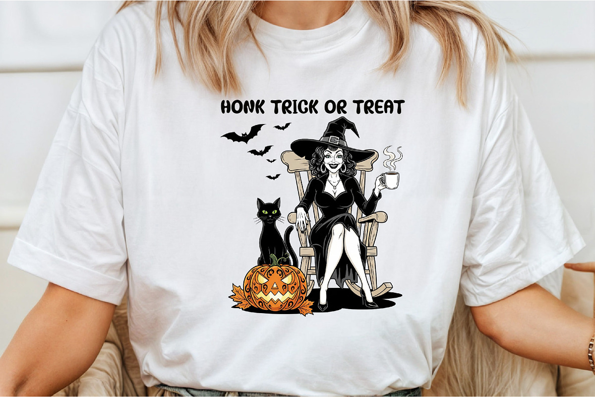 Halloween Witch Coffee Cat, Vintage, an Illustration by DreamCafeArt (Photo 2 of 7)