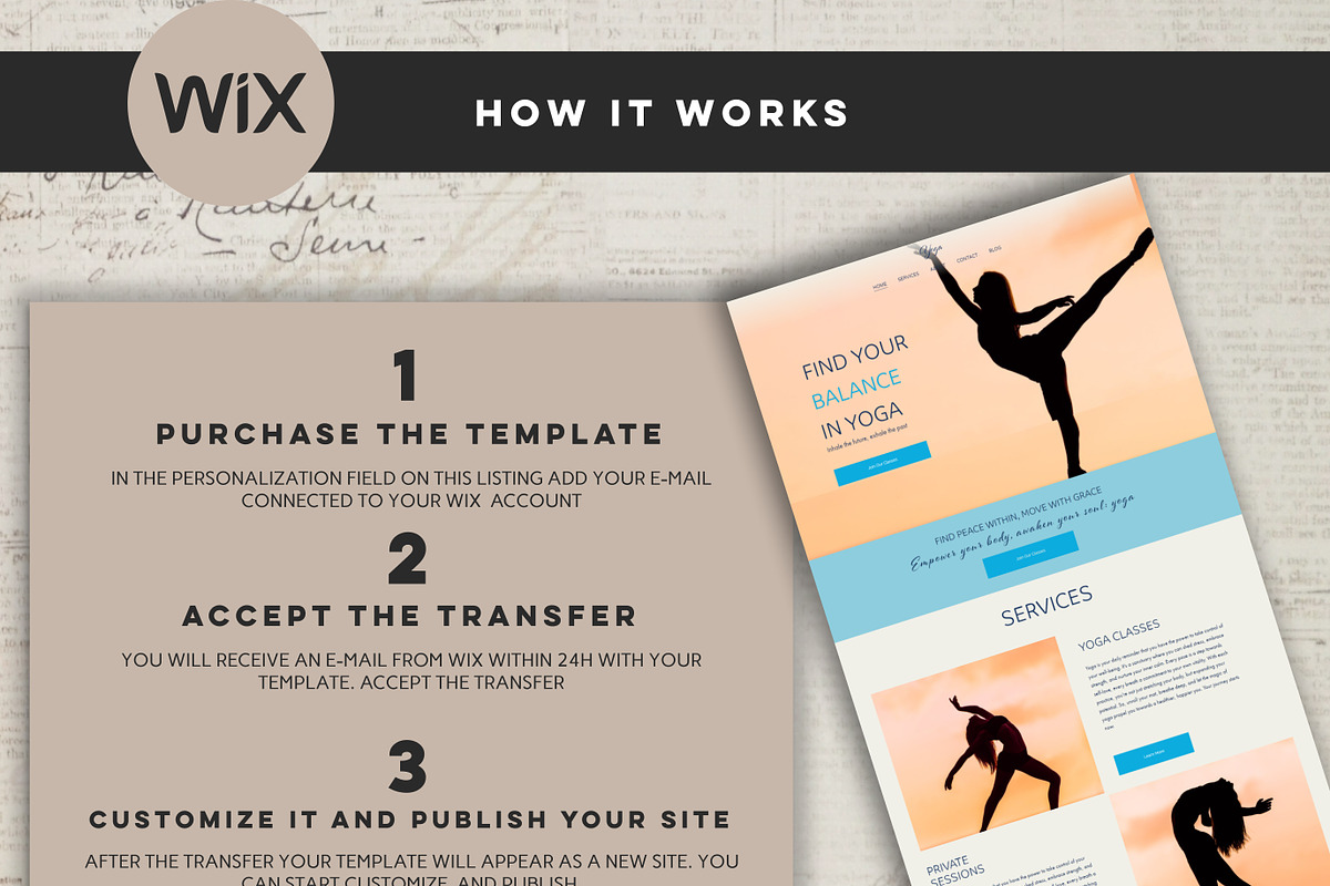 Premium Wix Template for Yoga, a Wix Template by Design House (Photo 8 of 10)