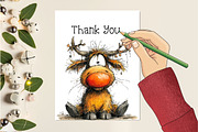 Grumpy Christmas Highland Cow Bundle, an Illustration by Creative Art (Thumbnail 7 of 11)
