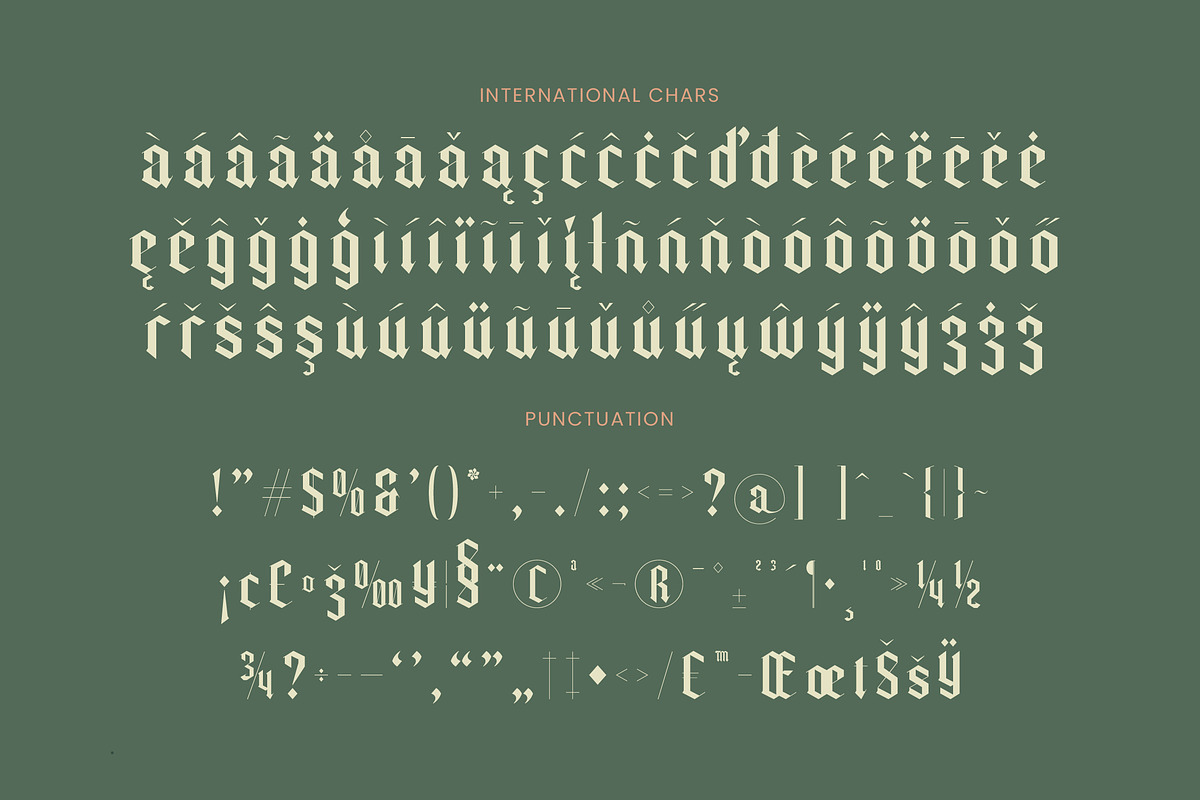 Trackero Modern Blackletter Typeface, a Blackletter Font by timelesstype.co (Photo 10 of 11)