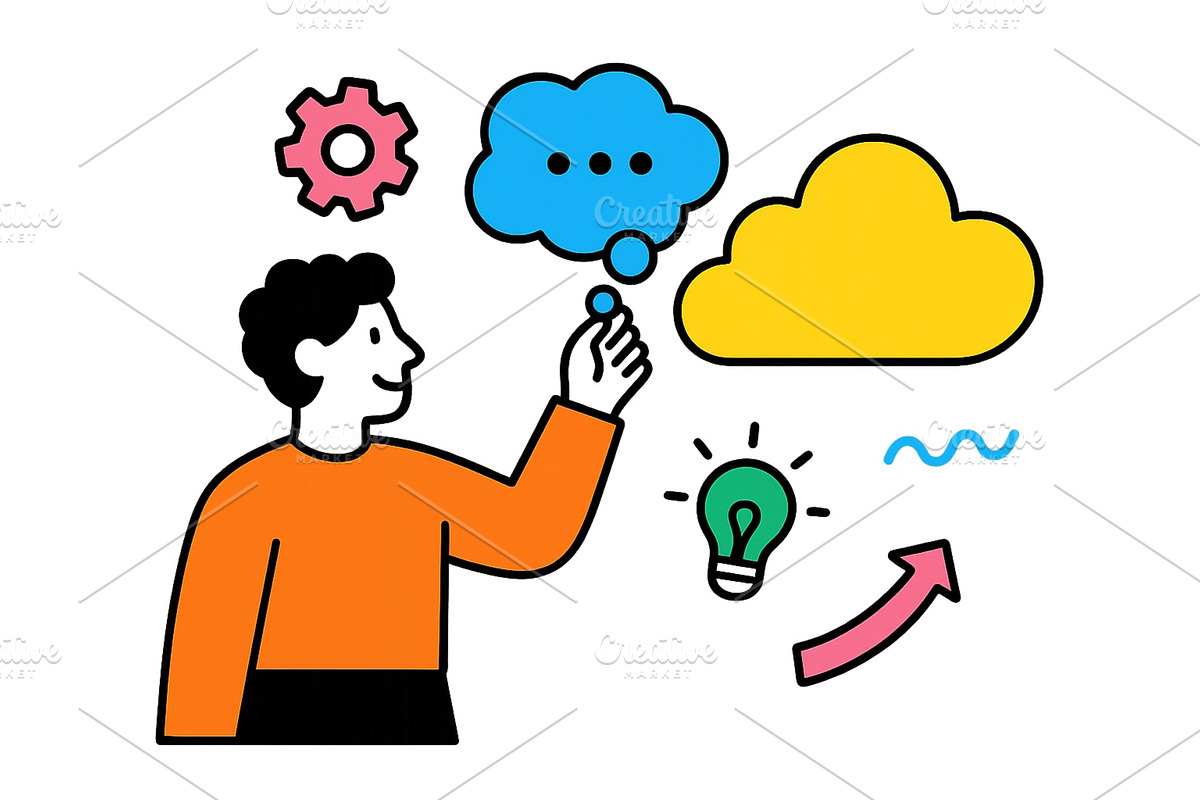 Creative brainstorming process with, an Illustration by ZinetroN