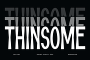 Thinsome - Thin & Tall Font, a Sans Serif Font by Iqsiart Studio (Thumbnail 1 of 6)