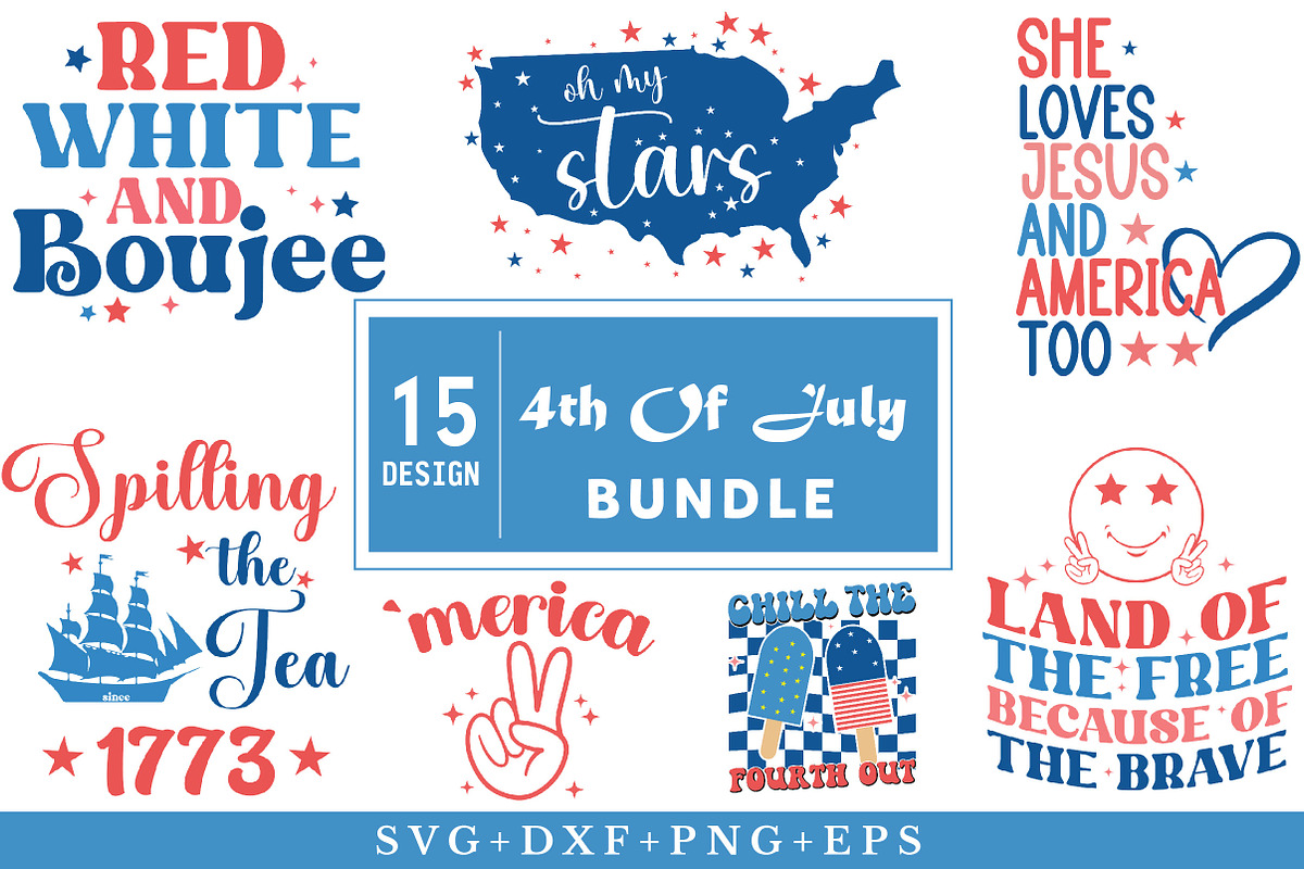 4th Of July SVG Bundle, an Object Illustration by Libby Wishes (Photo 1 of 7)
