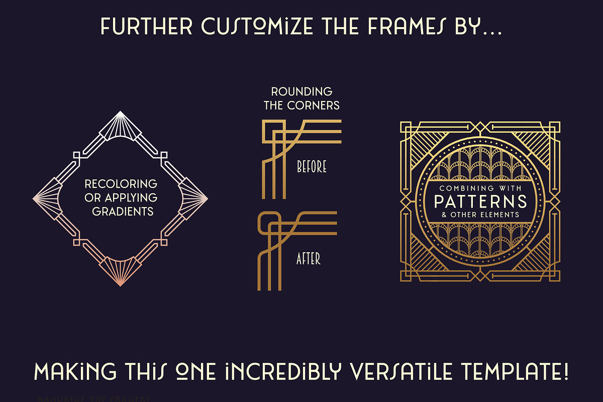 Art Deco Border & Frame Builder, an Object Graphic by The Artifex Forge (Photo 6 of 11)