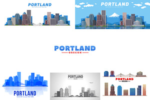Portland Oregon skyline illustration