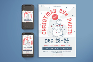 Christmas Eve Party Flyer Set