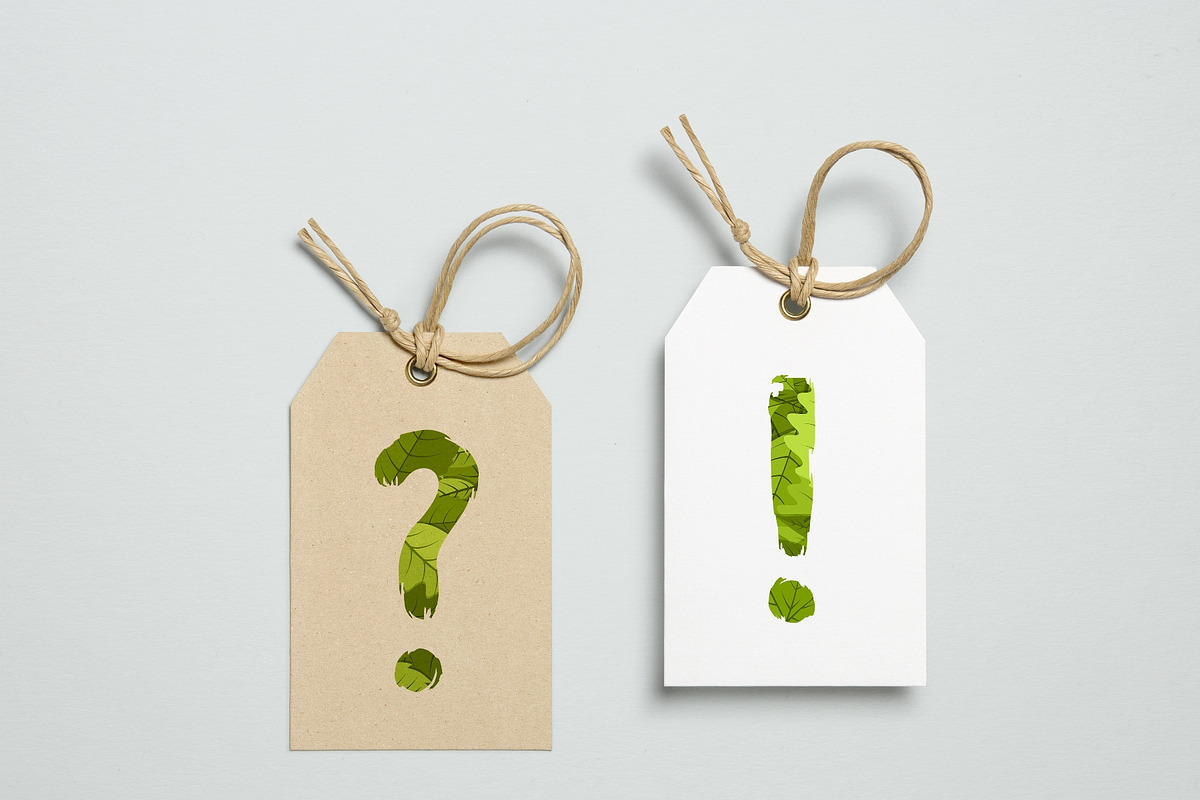 Green Leaves Alphabet [Vector], an Object Graphic by Chuhastock (Photo 7 of 8)