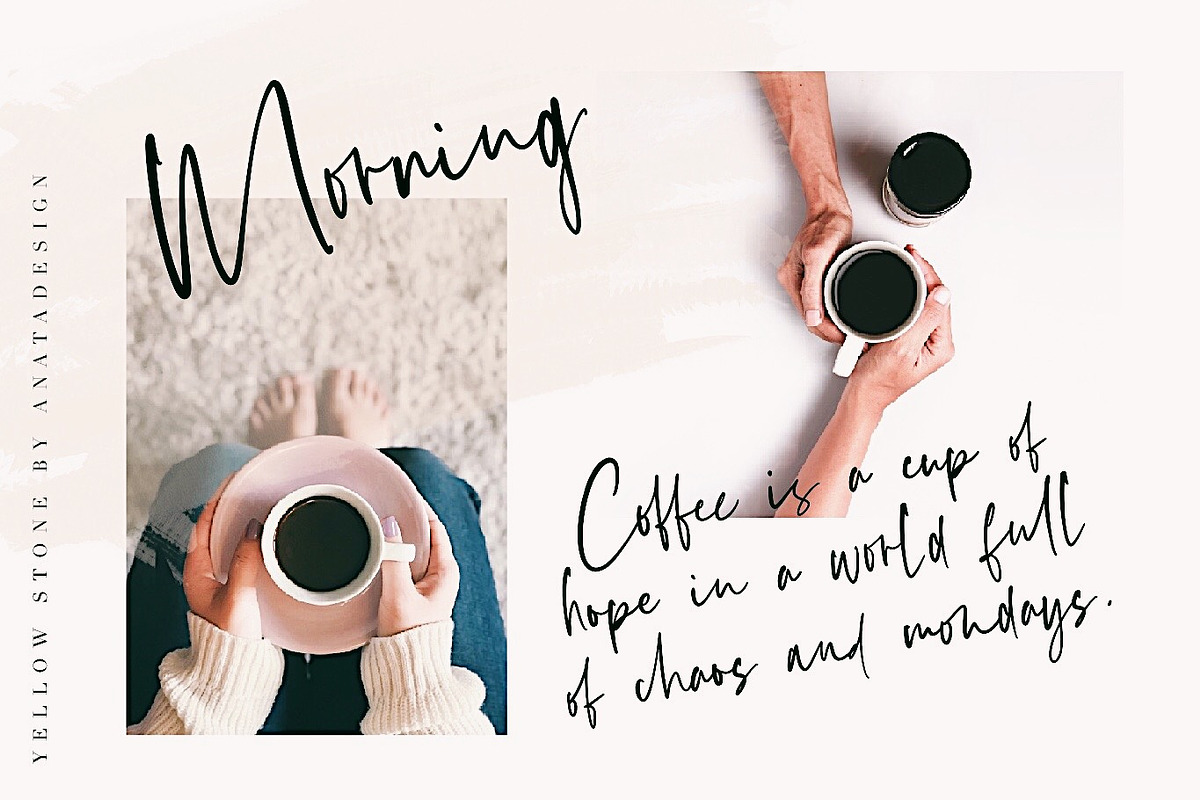 Sale 20% // Yellow Stone, a Script Font by Anatadesign (Photo 6 of 14)