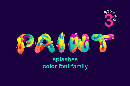 Paint Splashes Color Font, a Symbol Font by kaer_shop