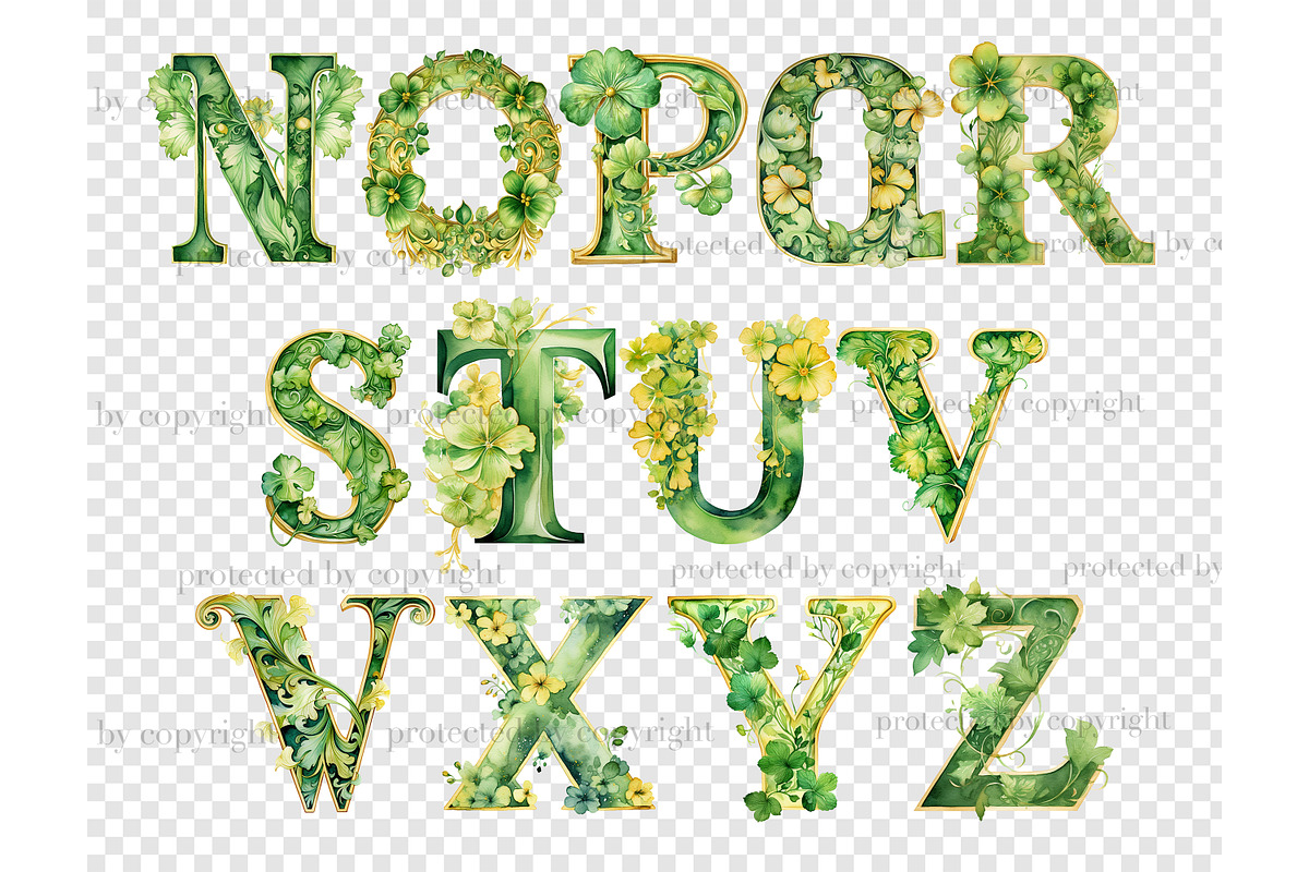 St.Patrick’s Day Alphabet, a Decorative Illustration by GlamArtZhanna (Photo 6 of 6)