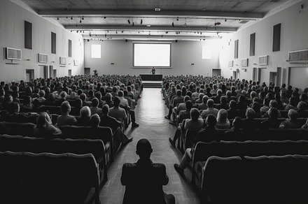 Public speaker giving talk at business event. Generative AI., a Business Photo by AS photostudio